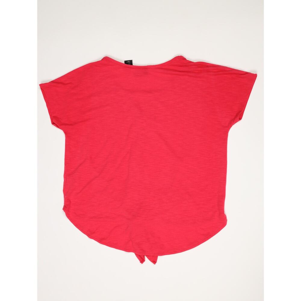 Rachel Zoe Tie Front Top Red Coral Button Front Lightweight Summer Vacation- M - Picture 4 of 12